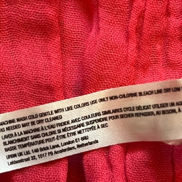 NWT Anthropologie Lace/Crochet Detail Boho/Bohemian Gauze Midi Dress in Pink XL - Picture 10 of 12